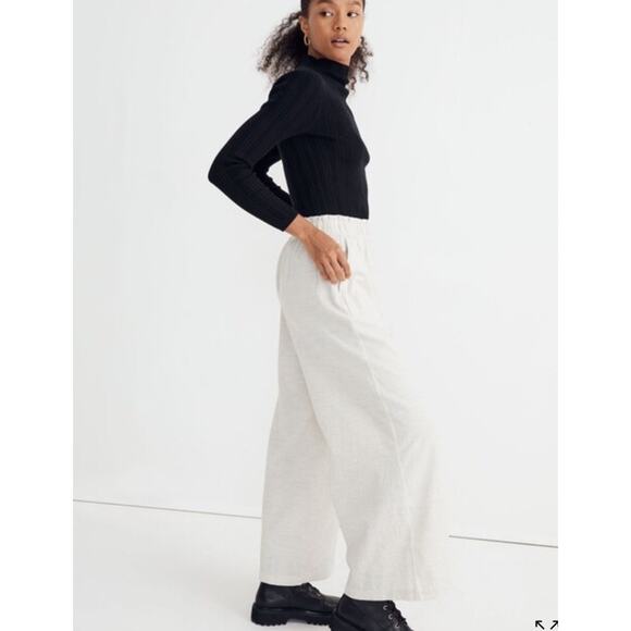 Women’s MADEWELL Melange Gray Corduroy Pull On Wide Leg Pants M *B2 - Picture 5 of 5